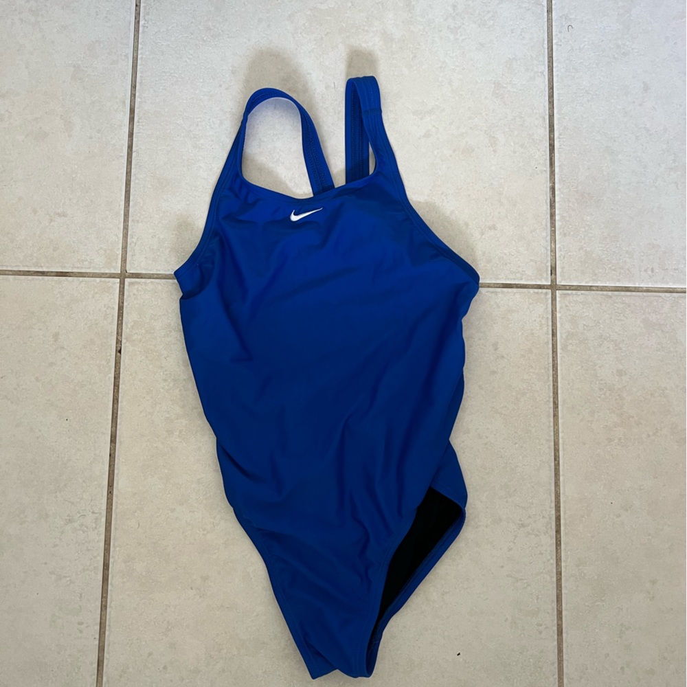 women’s small blue nike one piece bathing suit